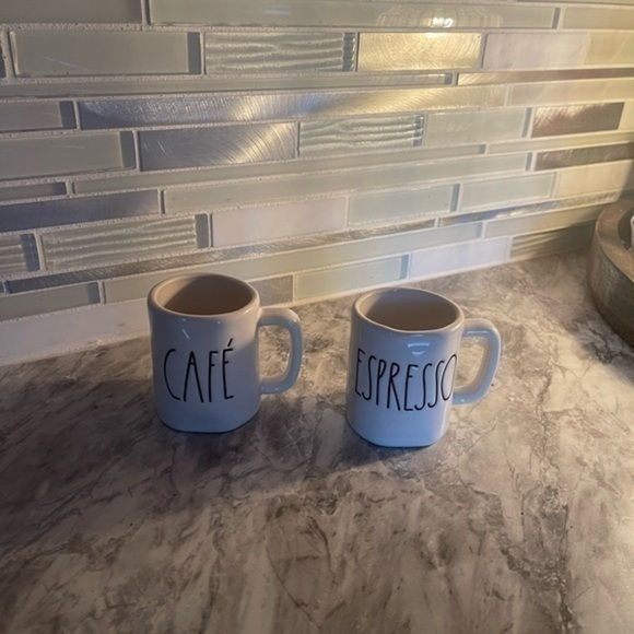 Rae Dunn White Café and Espresso Mugs - Picture 1 of 1
